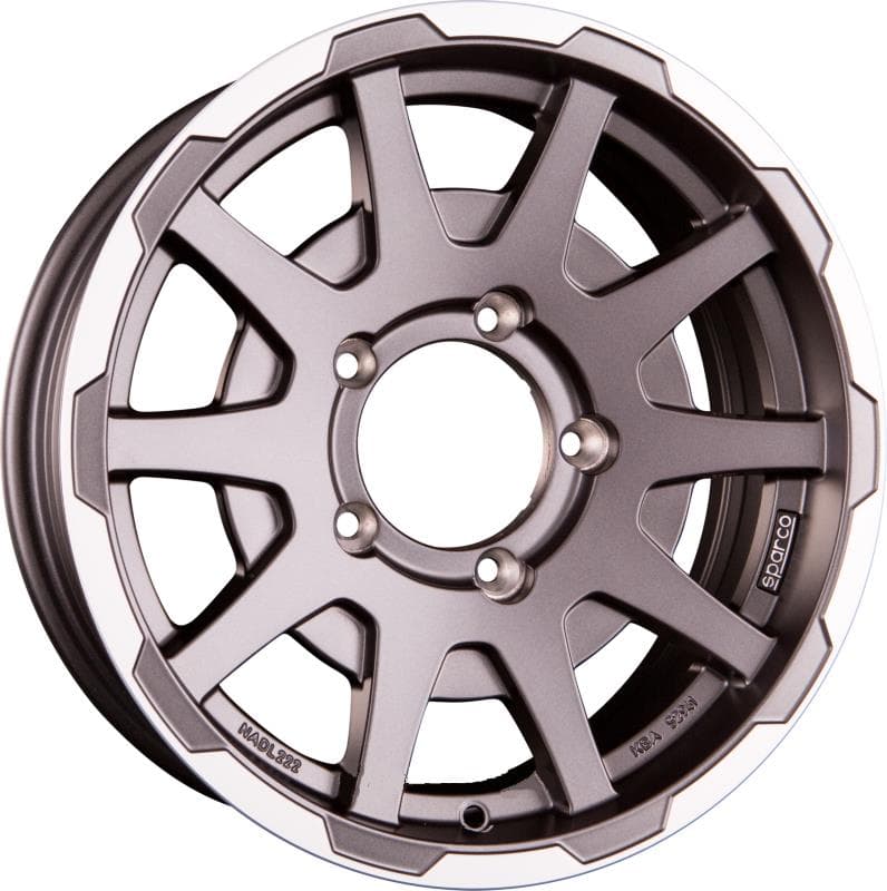 Sparco Dakar Matt Dark Greey Lip Polished NO Cap 5.5x16