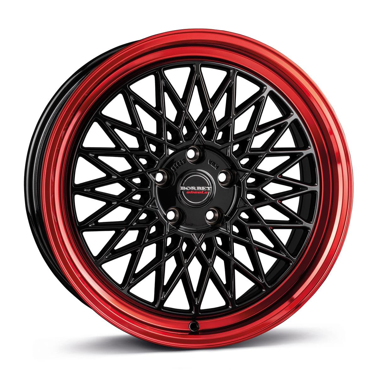 Borbet B Black Rim Red 7x17