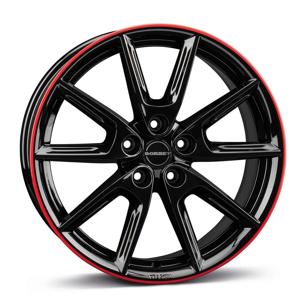 Borbet LX19 Black Glossy Rim Red 8x19