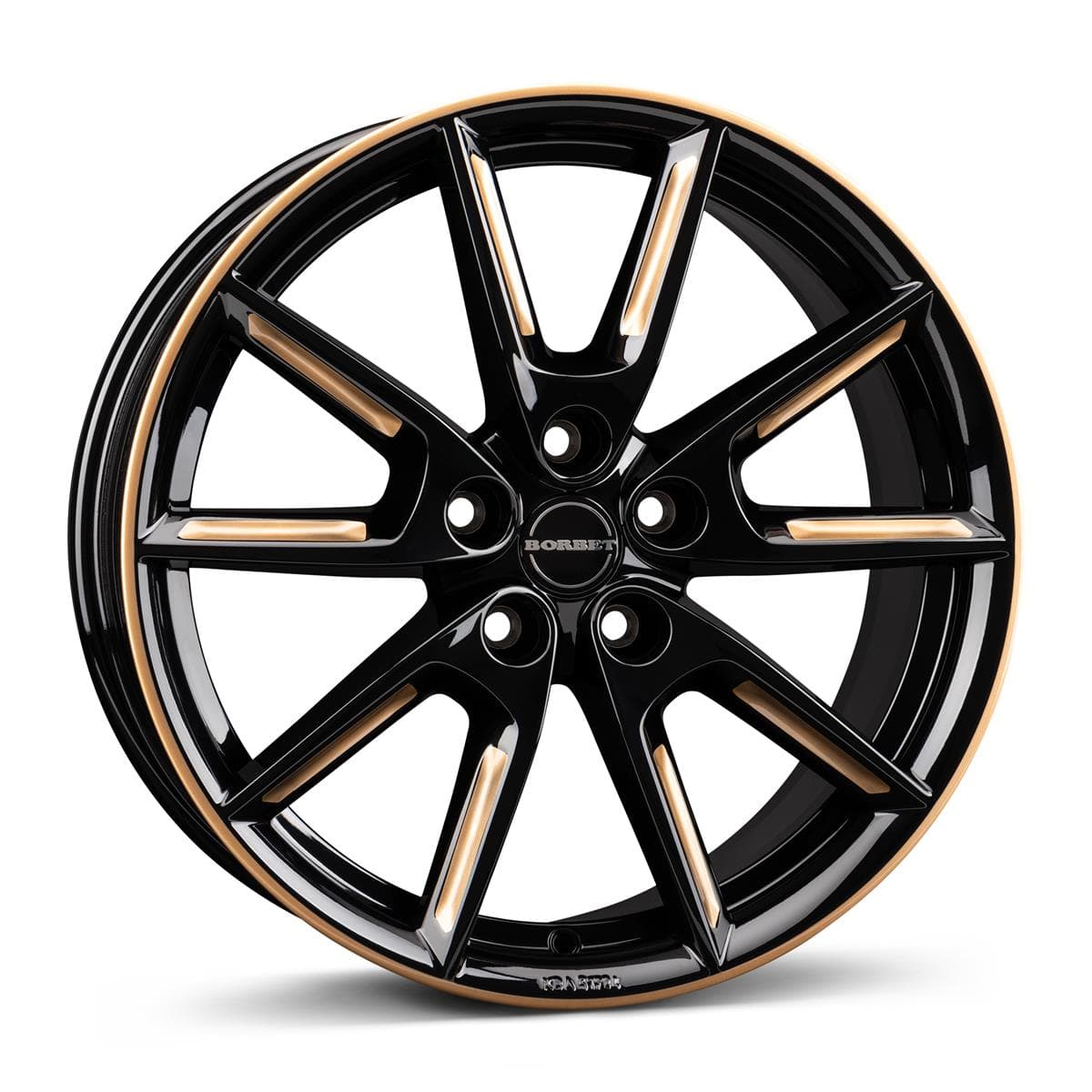 Borbet LX19 Black Glossy Gold Spoke Rim 8x19