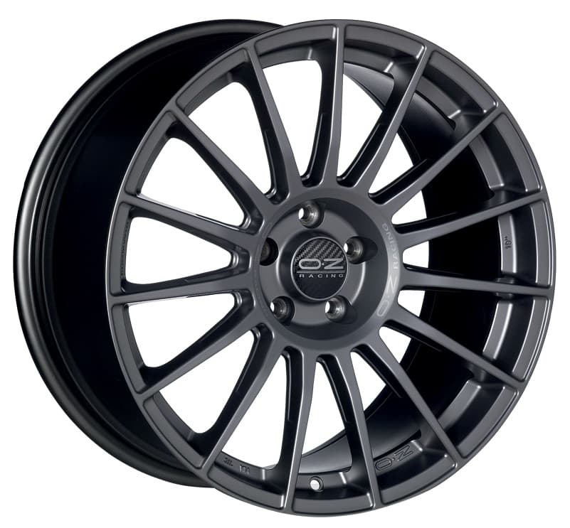 OZ Racing Superturismo LM Matt Graphite Silver Lettering 7.5x18
