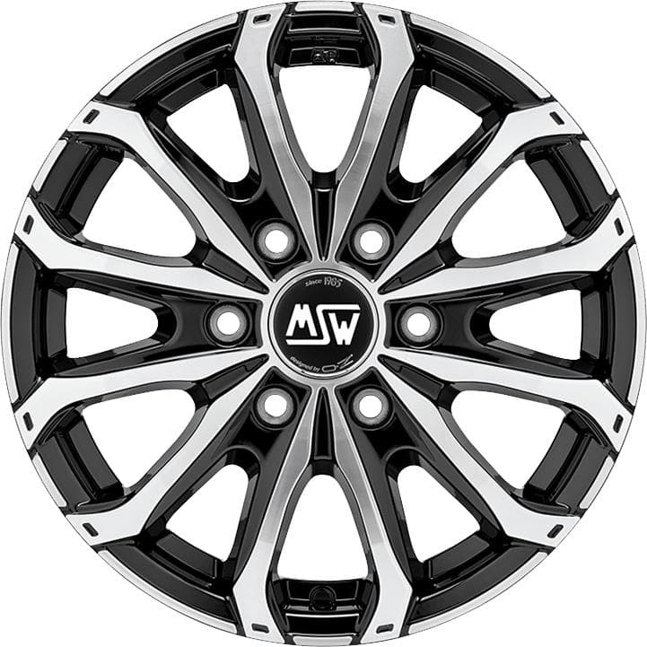 MSW 48 Van 6 Holes Gloss Black Full Polished 6.5x16