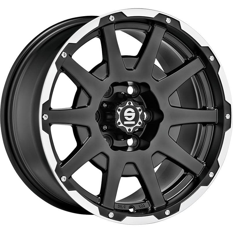 Sparco Dakar Matt Black Lip Polished+rivets 8.5x18