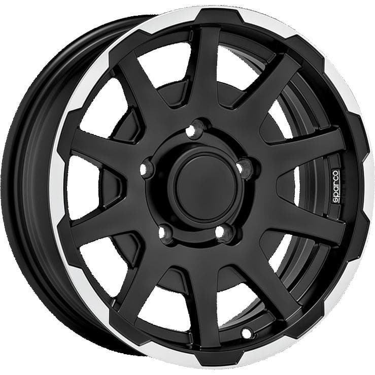 Sparco Dakar Matt Black Lip Polish NO Cap 5.5x16