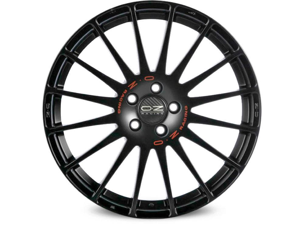 OZ Racing Superturismo GT Matt Black Red Lettering 6x14