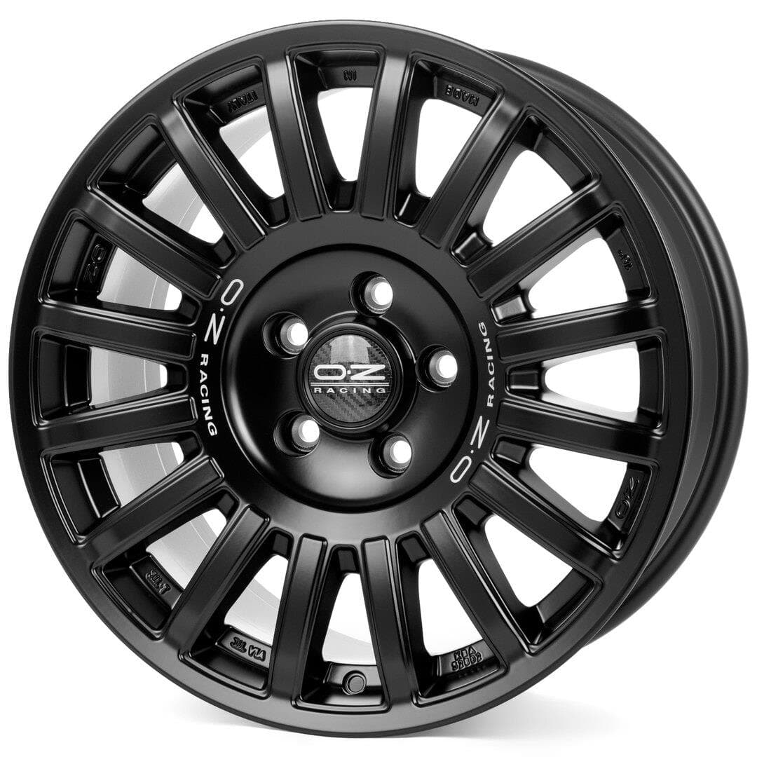 OZ Racing Rally Raid Matt Black Silver Lettering 8.5x18