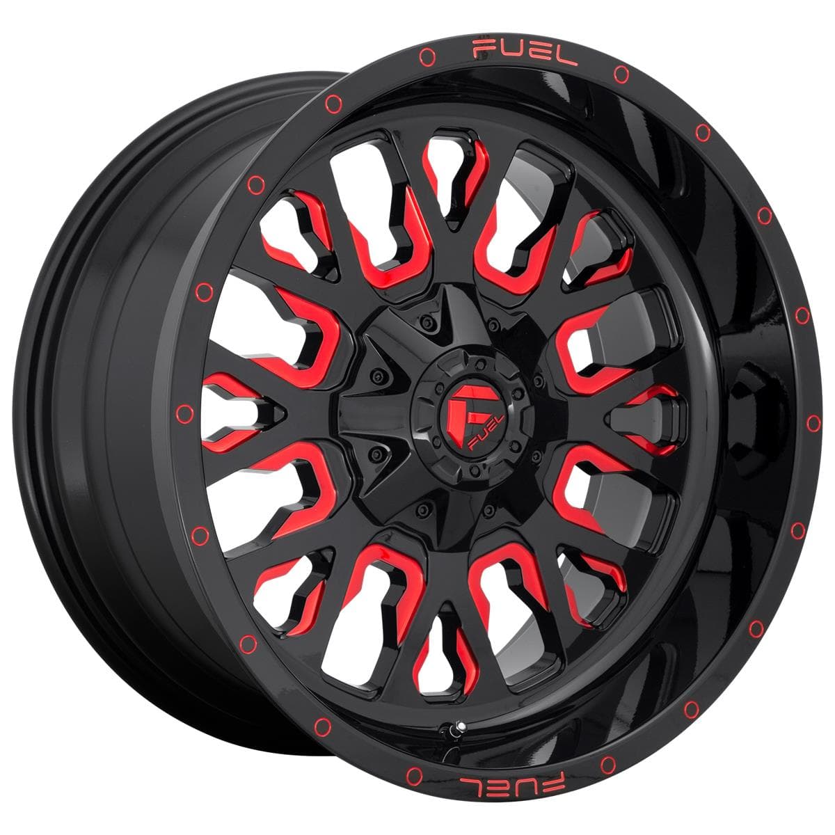Fuel D612 Stroke Gloss Black Red Tinted Clear 10x22