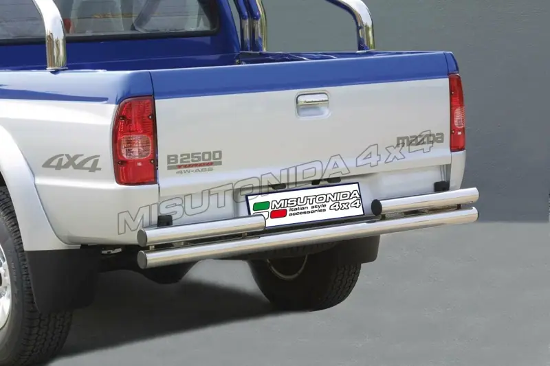 Double rear protection ø63, mirror polished — Mazda B-seeria (2004–2006)