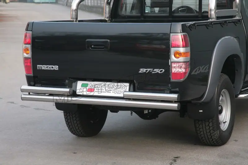 Double rear protection ø63, mirror polished — Mazda BT-50 (2007–2009)
