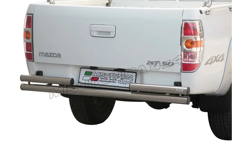 Двойная задняя защита ø63, полированная — Mazda BT-50 (2009–2012)