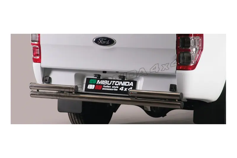 Double rear protection ø63, mirror polished — Ford Ranger (2012–2016)