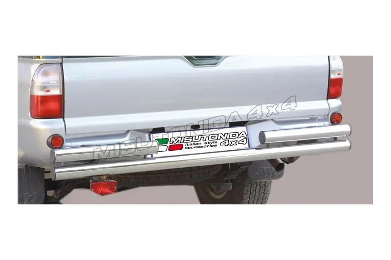 Double rear protection ø63, mirror polished — Mitsubishi L200 (1997–2001)