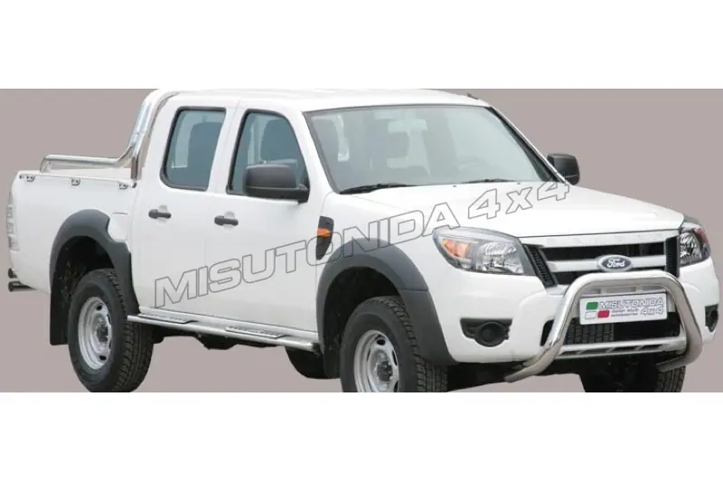 Double-bent rear protection ø63, mirror polished — Ford Ranger (2007–2012)