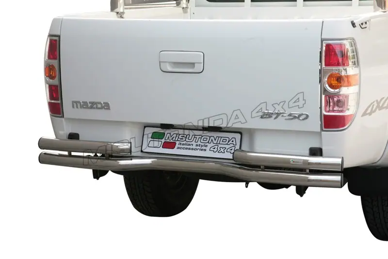 Задняя защита двойного гиба ø63, полированная — Mazda BT-50 (2009–2012)