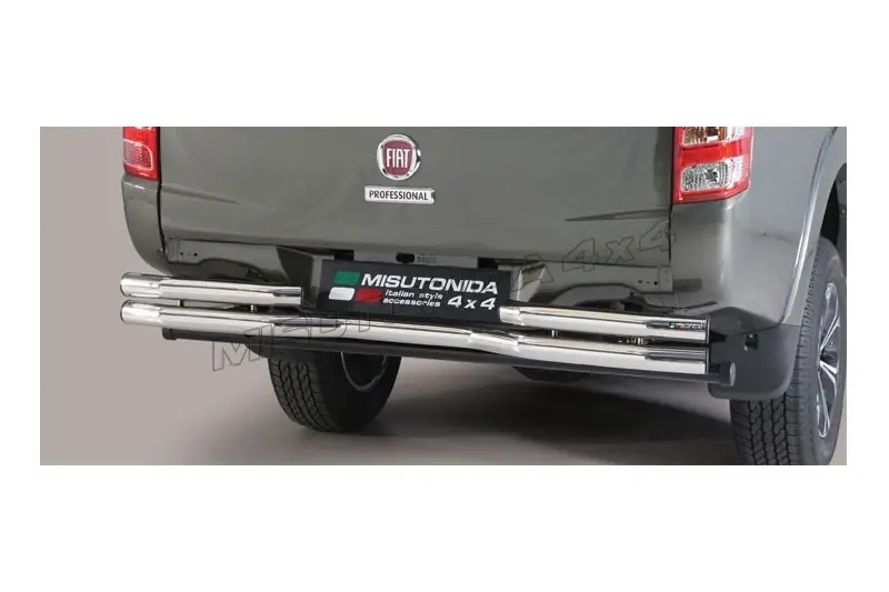 Задняя защита двойного гиба ø63, полированная — Fiat Fullback (2015–)