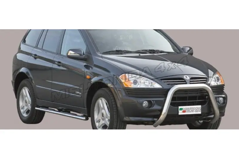 Design side steps with aluminium treads øovaal, mirror polished — SsangYong Kyron (2006–2007)