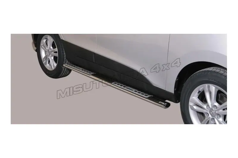 Пороги Design с алюминиевыми накладками øovaal, полированная — Hyundai ix35 (2011–)