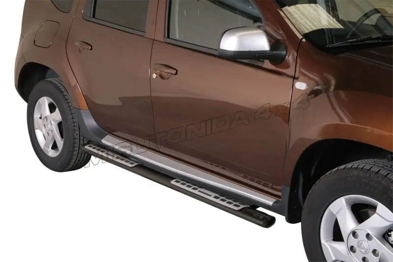 Design side steps with aluminium treads øovaal, black — Dacia Duster (2010–2017)