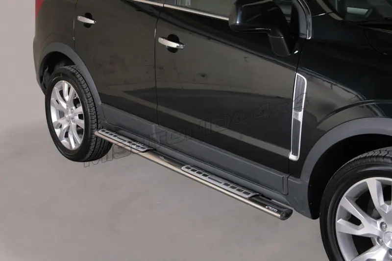 Design side steps with aluminium treads øovaal, mirror polished — Opel Antara (2011–)