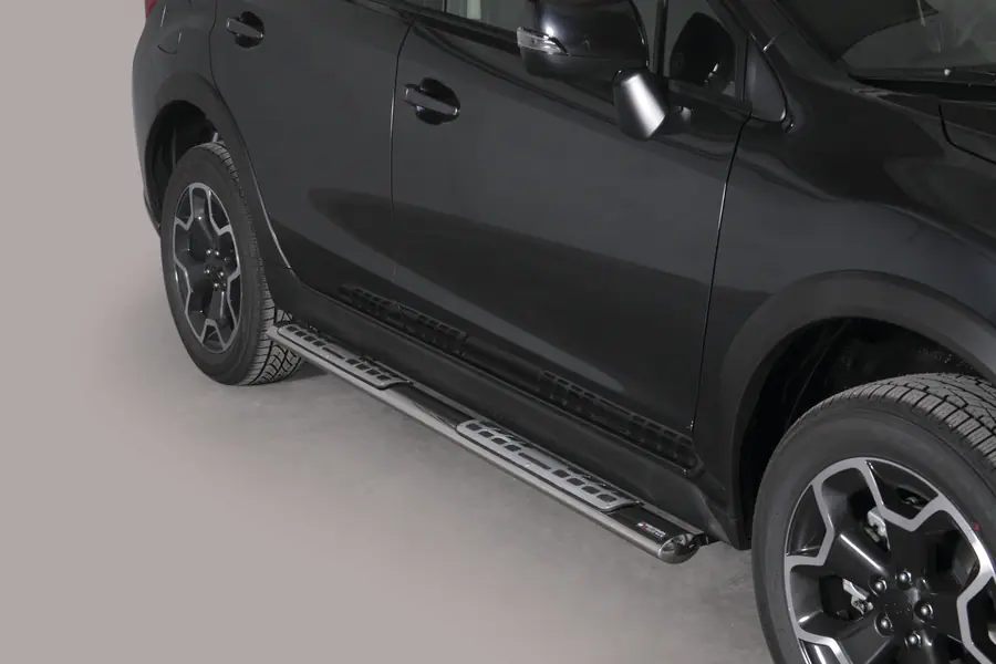 Пороги Design с алюминиевыми накладками øovaal, полированная — Subaru XV (2012–)