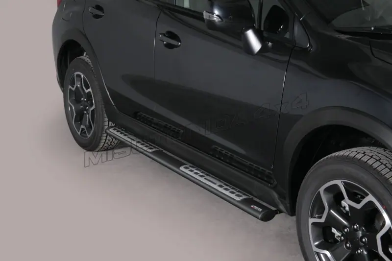 Пороги Design с алюминиевыми накладками øovaal, чёрная — Subaru XV (2012–)