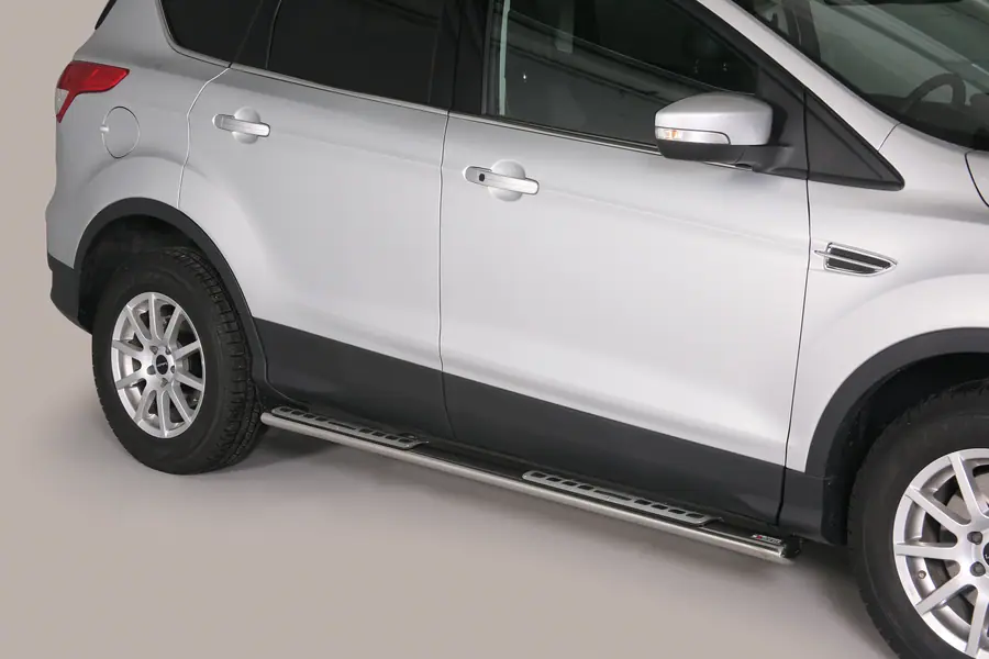 Design side steps with aluminium treads øovaal, mirror polished — Ford Kuga (2012–2017)