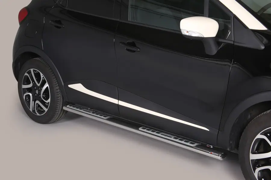 Design side steps with aluminium treads øovaal, mirror polished — Renault Captur (2013–2017)