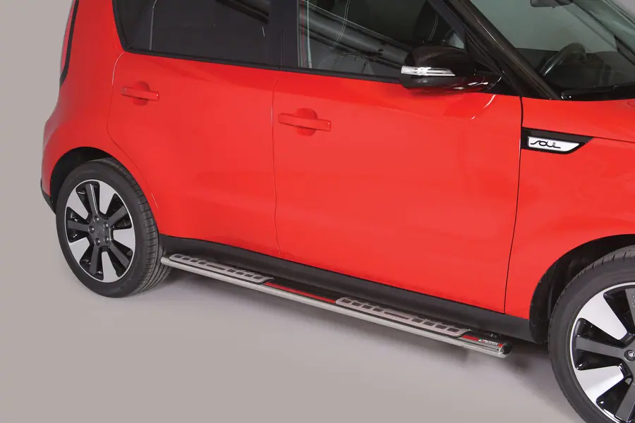 Astmelauad Design, alumiiniumastmete ja neopreeniga øovaal, poleeritud — Kia Soul (2014–)