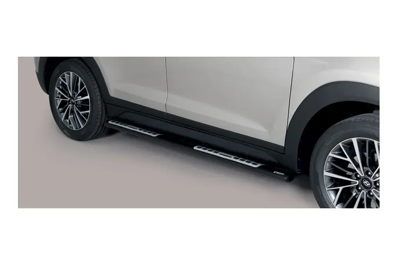 Design side steps with aluminium treads øovaal, black — Hyundai Tucson (2015–2017)
