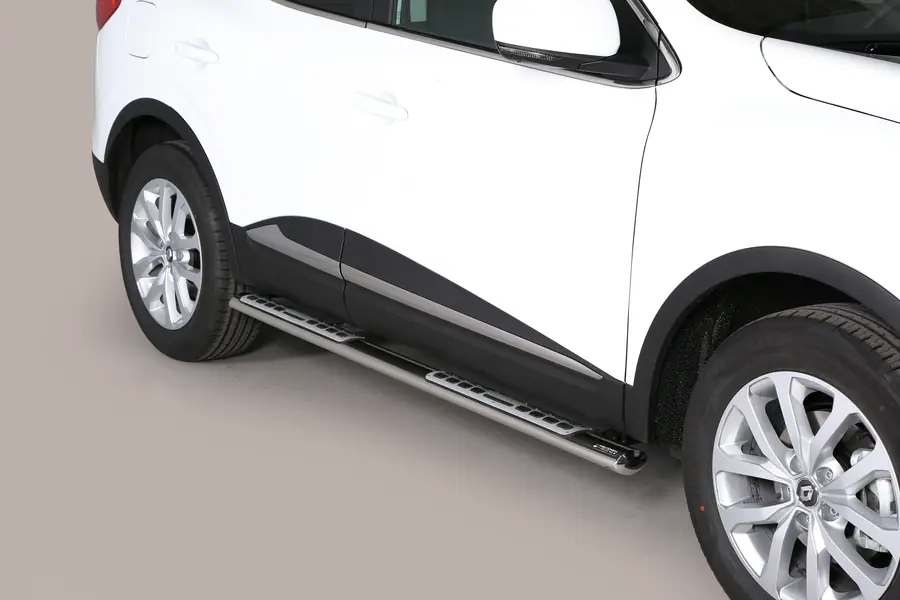 Design side steps with aluminium treads øovaal, mirror polished — Renault Kadjar (2016–)