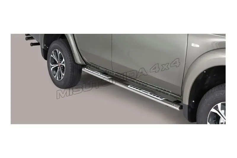 Design side steps with aluminium treads øovaal, mirror polished — Fiat Fullback (2015–)