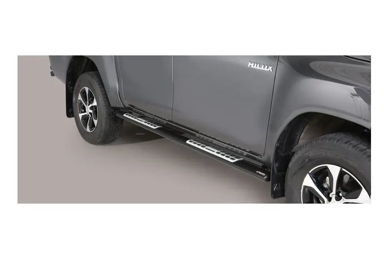 Astmelauad Design, alumiiniumastmete ja neopreeniga øovaal, must — Toyota Hilux (2015–)