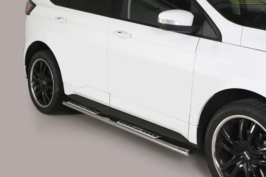 Design side steps with aluminium treads øovaal, mirror polished — Ford Edge (2016–2018)