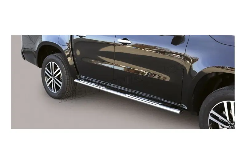 Design side steps with aluminium treads øovaal, mirror polished — Mercedes-Benz X-Class (2017–)