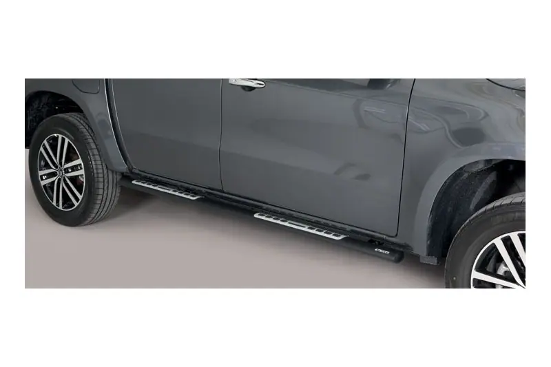Design side steps with aluminium treads øovaal, black — Mercedes-Benz X-Class (2017–)