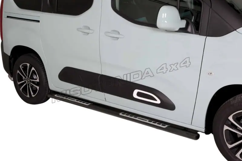 Design side steps with aluminium treads øovaal, black — Citroën Berlingo Van (2019–)