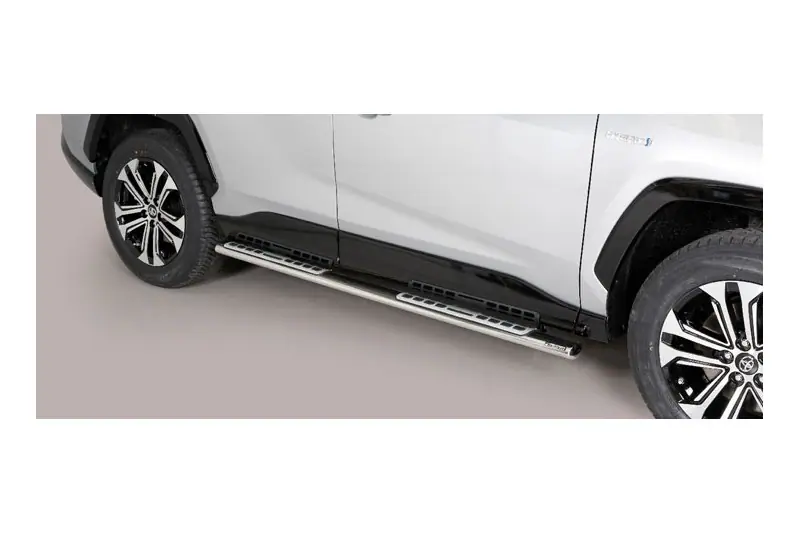 Astmelauad Design, alumiiniumastmete ja neopreeniga øovaal, poleeritud — Toyota RAV4 (2018–)