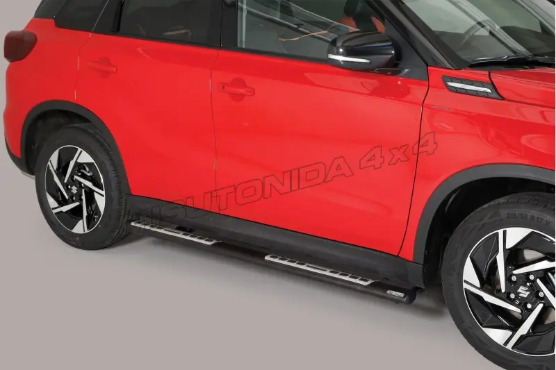 Design side steps with aluminium treads øovaal, black — Suzuki Vitara (2019–)