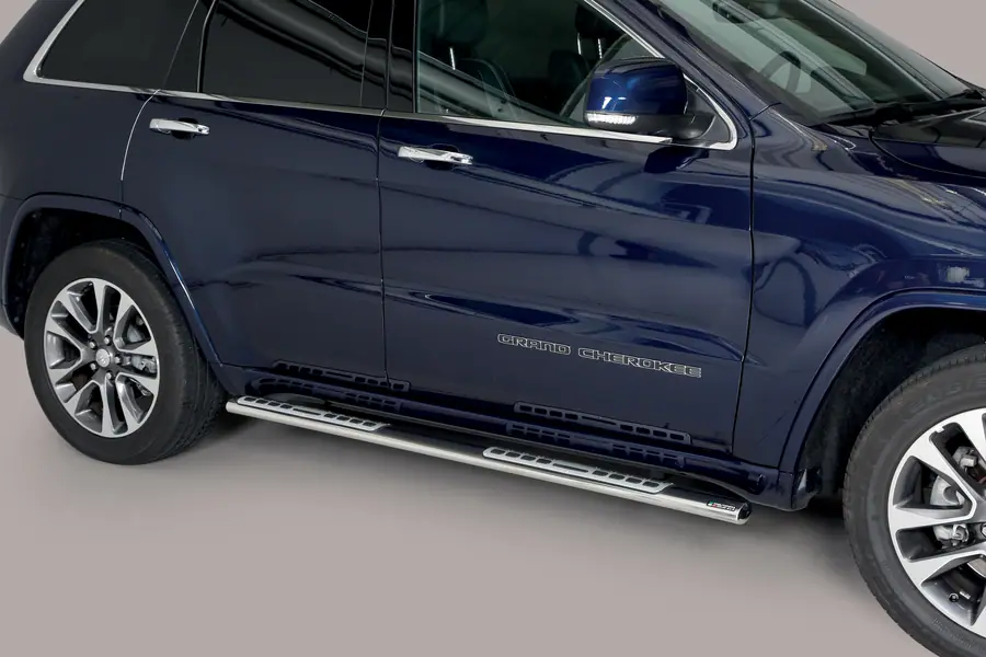 Design side steps with aluminium treads øovaal, mirror polished — Jeep Grand Cherokee (2015–)