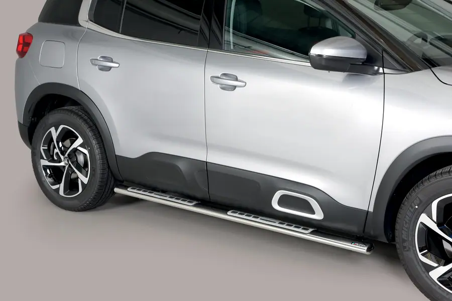 Design side steps with aluminium treads øovaal, mirror polished — Citroën C5 Aircross (2019–)