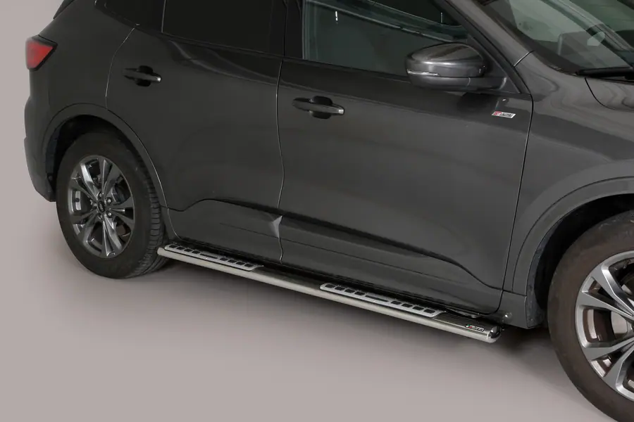 Design side steps with aluminium treads øovaal, mirror polished — Ford Kuga (2019–)