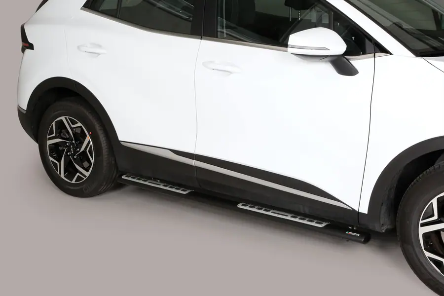 Design side steps with aluminium treads øovaal, black — Kia Sportage (2022–)