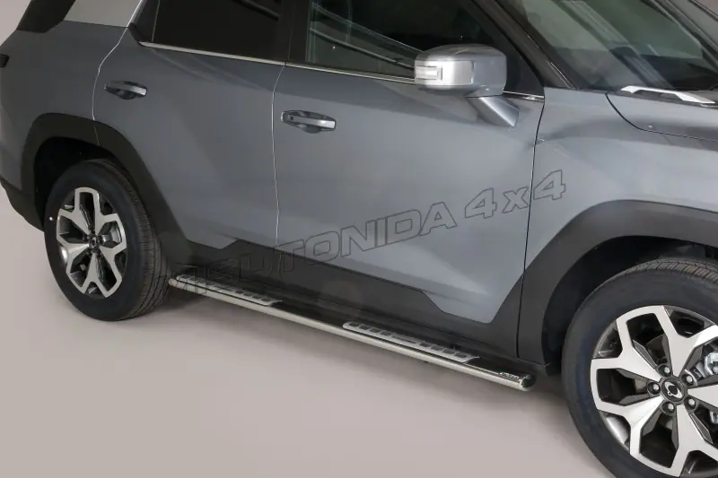 Design side steps with aluminium treads øovaal, mirror polished — SsangYong Torres (2023–)