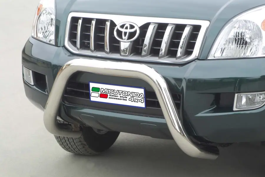 Super bar, EC approved ø76, mirror polished — Toyota Land Cruiser 120 (2003–2009)