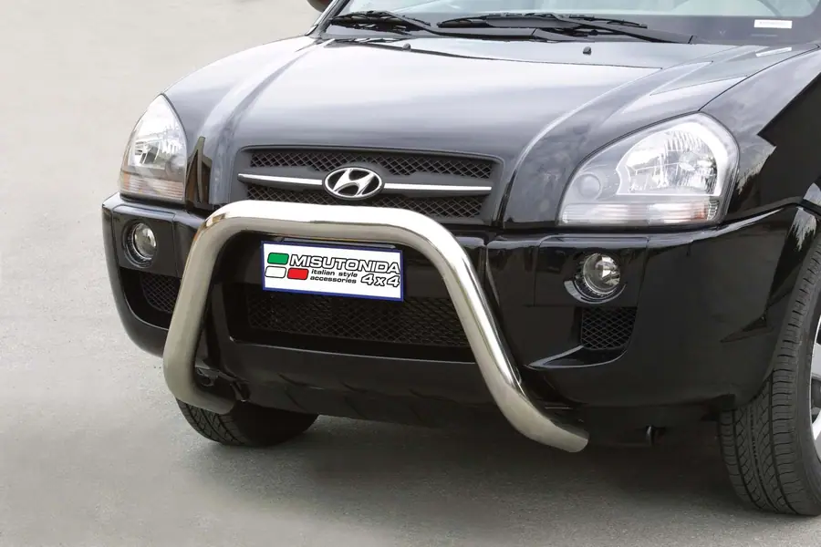 Super bar, EC approved ø76, mirror polished — Hyundai Tucson (2004–2014)