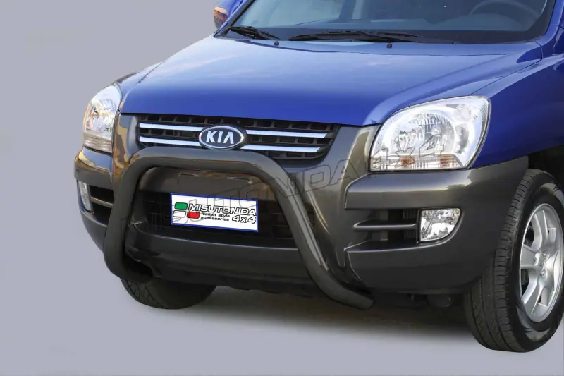 Super bar, EC approved ø76, black — Kia Sportage (2004–2008)