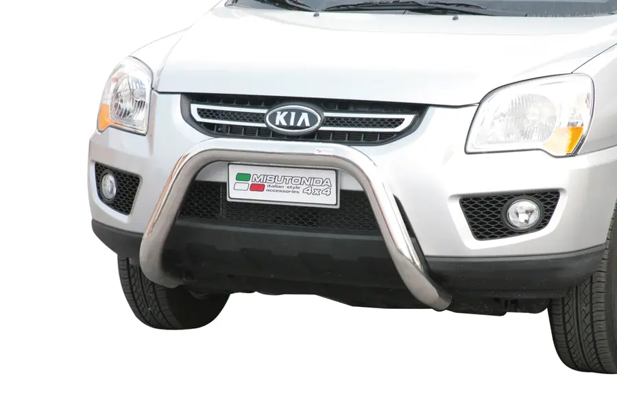 Super bar, EC approved ø76, mirror polished — Kia Sportage (2008–2010)