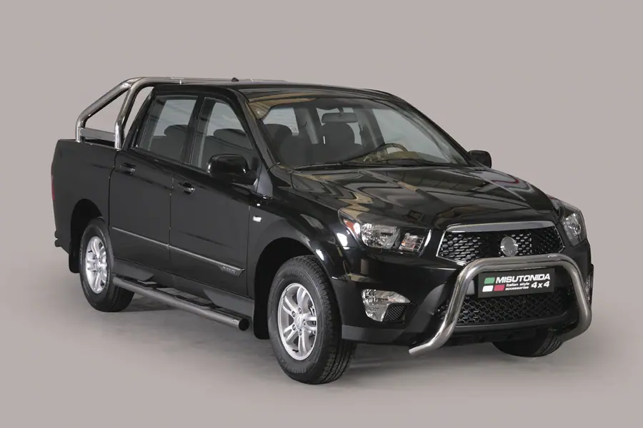 Super bar, EC approved ø76, mirror polished — SsangYong Actyon Sports (2012–)