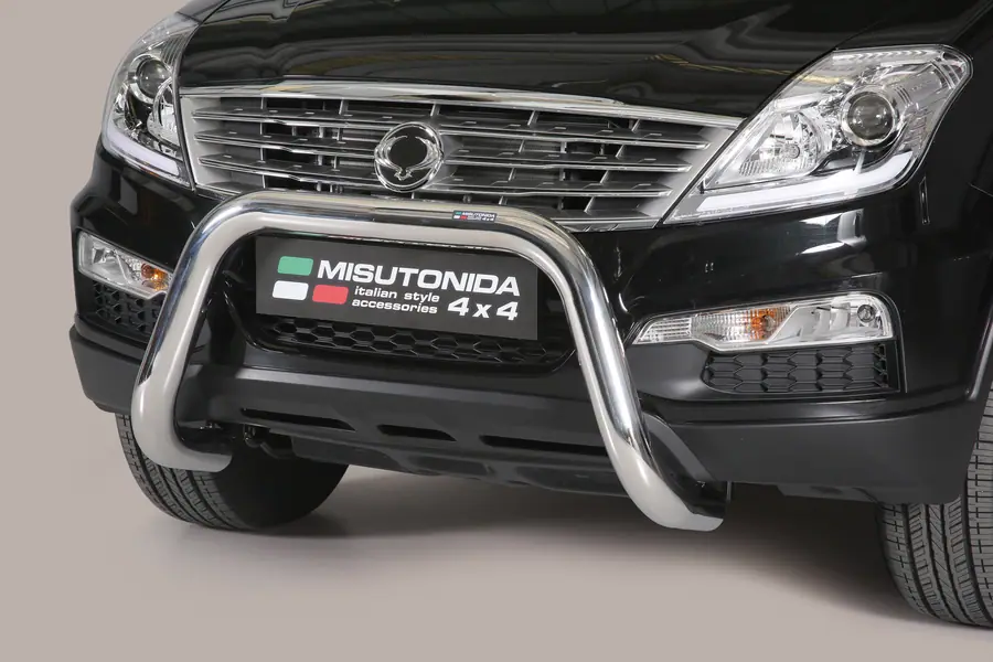 Super bar, EC approved ø76, mirror polished — SsangYong Rexton (2013–2017)