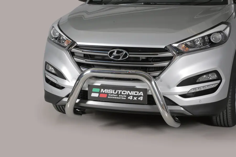 Esikaitseraud Super, EÜ tüübikinnitusega ø76, poleeritud — Hyundai Tucson (2015–2017)